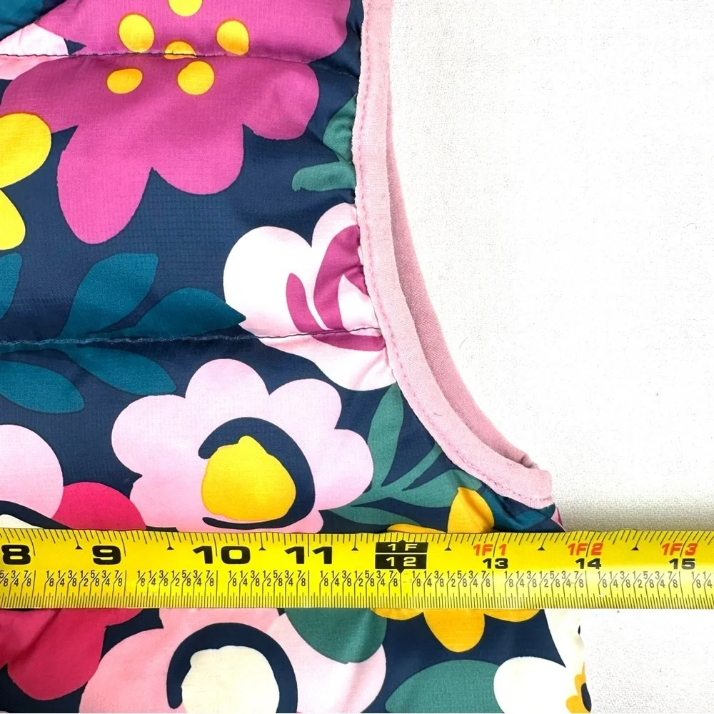 Hanna Andersson Quilted Floral Puffer Vest Sz 5